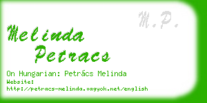 melinda petracs business card